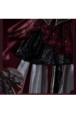 ChuShouMao Love and Deepspace Sylus Abyssal Chaos Final Farewell Red Black Gothic Dress Cosplay Costume